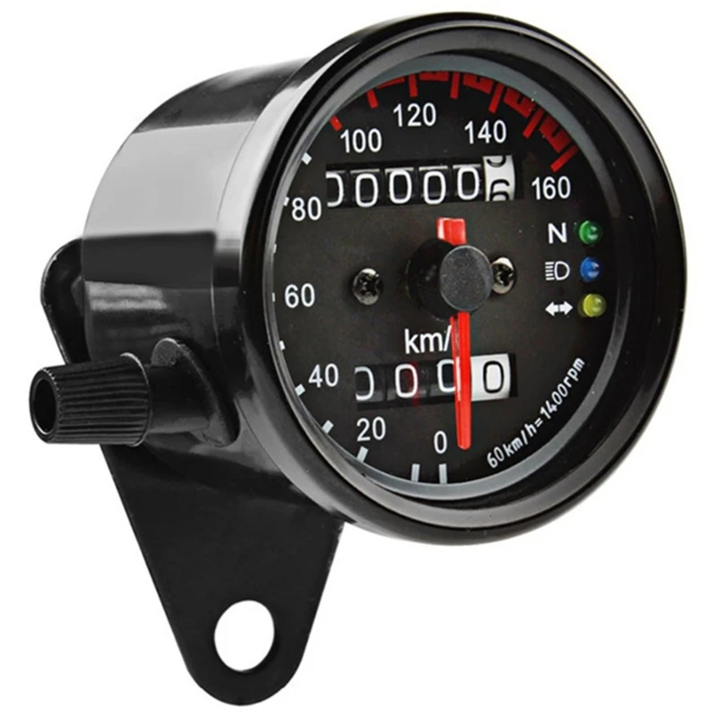 Universal 12V Motorcycle Speedometer Odometer with LED Backlight Display Headlight Turn Signal Indicator