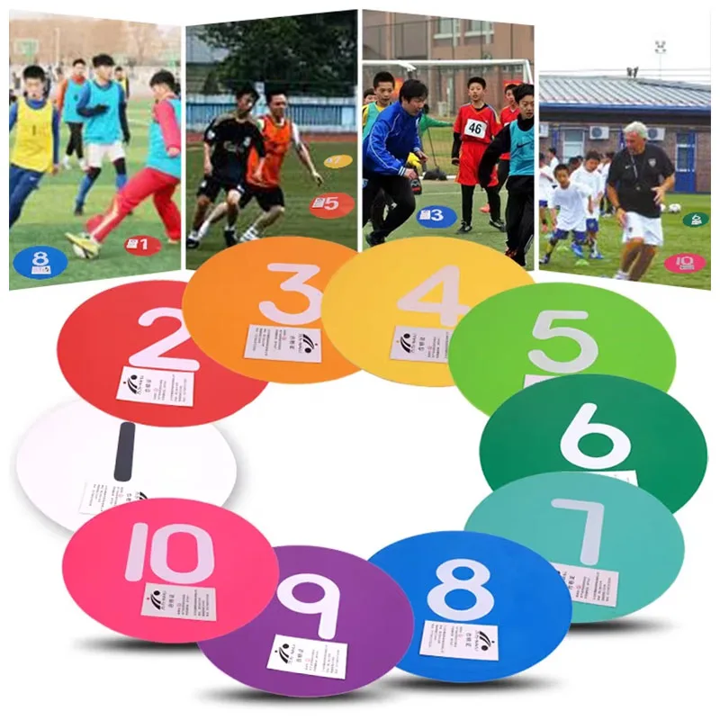 30cm Football Sign Discs Digital Flat Logo Disc Soccer Obstacle Training Marker Football Agility Training Number Sign Discs