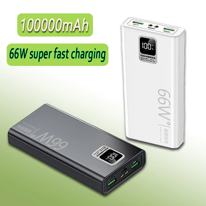 

Power Bank 100000mAh 66W Super Fast Charging for iPhone Huawei Xiaomi Samsung PD 20W External Battery Charger Powerbank