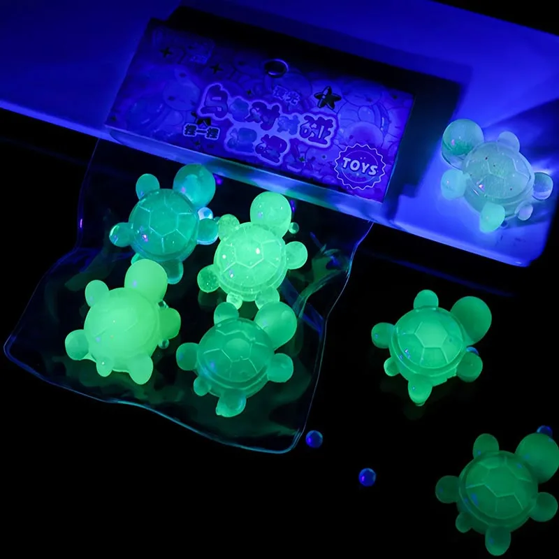 Glow In The Dark Turtle Pinch Toy Cute Cat Paw Depression Toy Luminous Turtles Squeeze Toy Kids Adult Stress Relief Gift