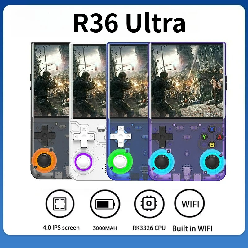 

Портативная игровая консоль R36 Ultra Retro с 20000+ классическими играми, 4,0-дюймовым IPS-экраном, Linux Open Source, подарок для детей