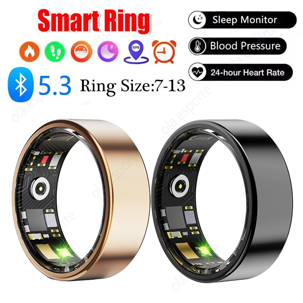 

Женское умное кольцо, водонепроницаемое мужское фитнес-кольцо, Bluetooth 5,3, мультиспортивные режимы, мониторинг сердечного ритма, кислорода в крови, сна, новинка 2023 г.