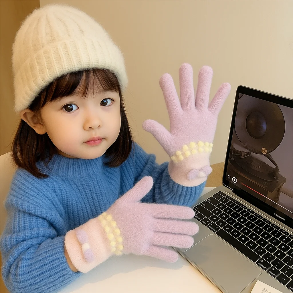 

Модные мягкие перчатки с длинными пальцами, ветрозащитные, морозостойкие, красочные зимние перчатки, теплые варежки для катания на лыжах, детские перчатки и варежки