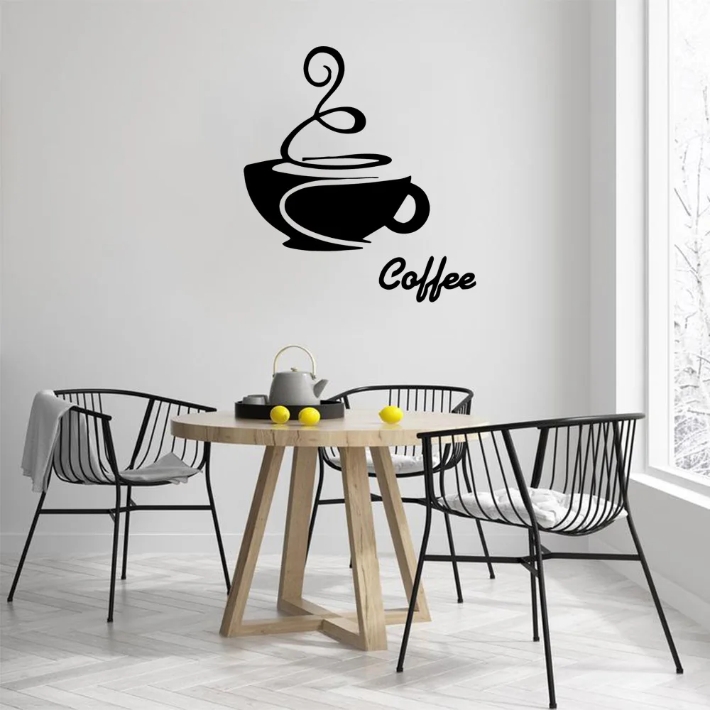 Coffee or kitchen Wall Sticker Self Adhesive Vinyl Waterproof Wall Art Decal For Home Decor Living Room Bedroom