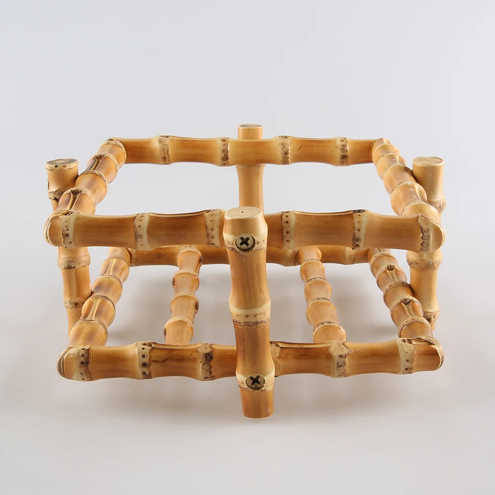 Towel Tray Vintage Unique Handmade KD Structure Knockdown Detachable Wood Rattan Bamboo Root Napkin Holder view 5