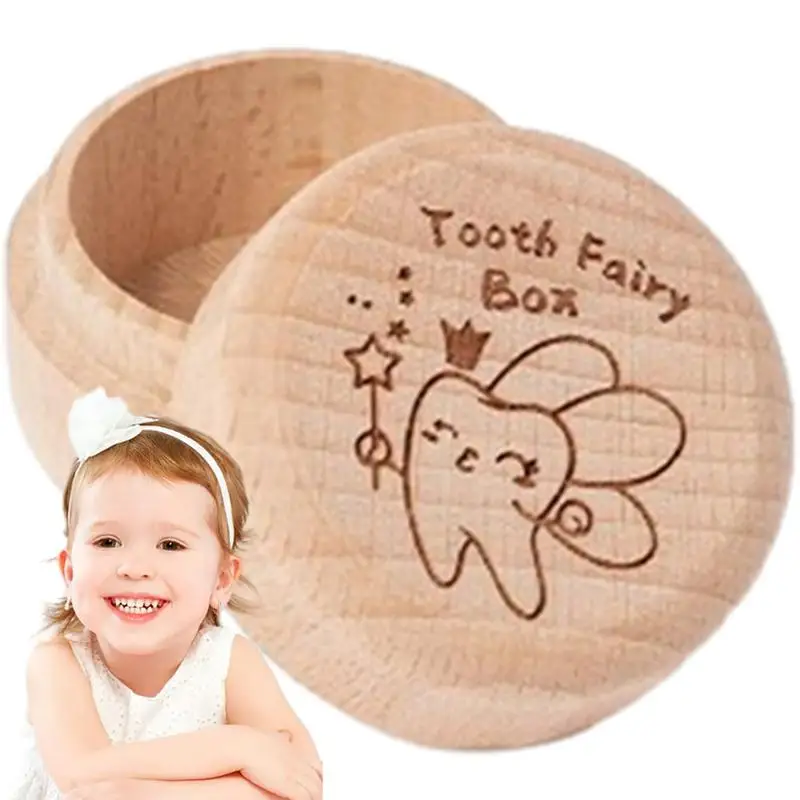 

Tooth Fairy Box Wooden Baby Memory Box For Tooth Dropped Tooth Keepsake Storage Box Cute Carved Box For Baby