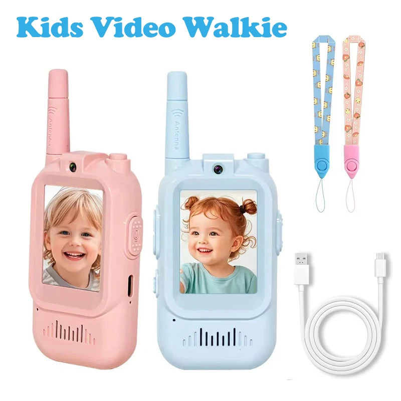 

Children Video Walkie Talkie Toys 2 Pack Rechargeable Interphone Toy with HD Camera & Voice Changer Gift Toys for Boys & Girls