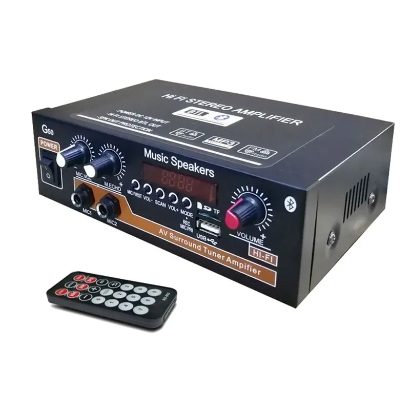 

A13Z-G50 Digital Amplifier Multi-Functional Dual Amplifier Audio Stereo Amplifier Car Parts Accessories US Plug