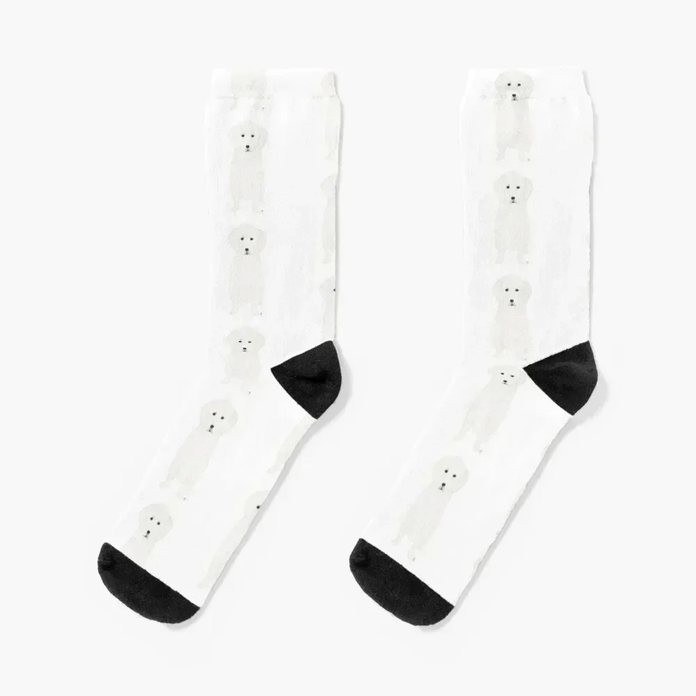 

Snowball the English Cream (Golden Retriever) Puppy Socks Stockings heated Men Socks Luxury Brand Women's