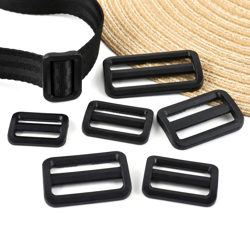 20-50-100-pecas-fivelas-deslizantes-tri-glide-pretas-de-plastico-ajustaveis-para-alcas-de-bolsa-fechos-de-fita-ganchos-de-cinto-acessorios-de-costura-diy