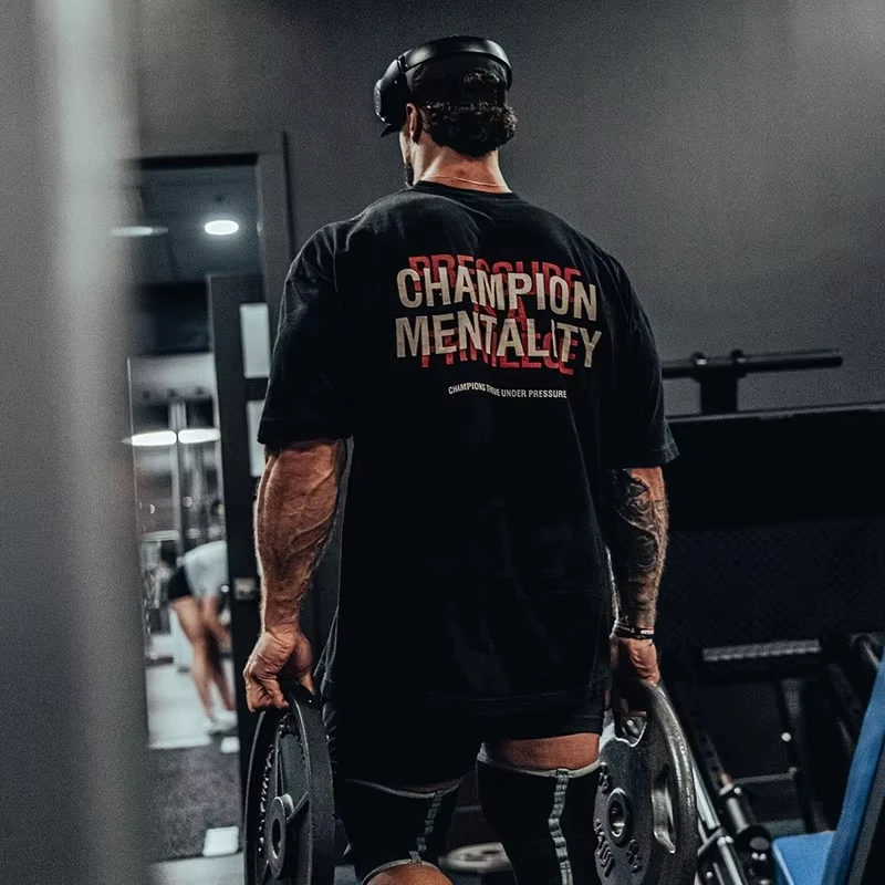 

motorcycle 2025 Spot Trend Fitness Loose Short Sleeve Sports Breathable Pure Cotton American Half Sleeve T-Shirt