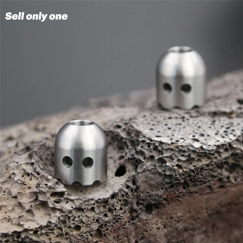 -A90P Mini Buckle Portable Light Stainless Steel Cute Ghost Shaped Beads For Umbrella Rope Outdoor Beads