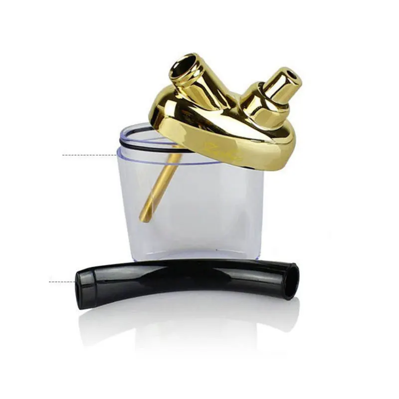 Mini Hookah Shisha Pipe Cigarette Holder Filter Smoking Pipes Men Gift For Health Care (Black/Gold/Silver)