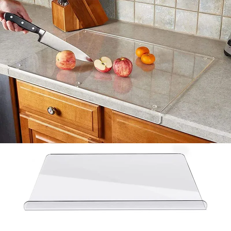 

Large Cutting Board for Countertop Acrylic Cutting Board with Counter Lip, Clear Cutting Boards for Kitchen Counter Non Slip