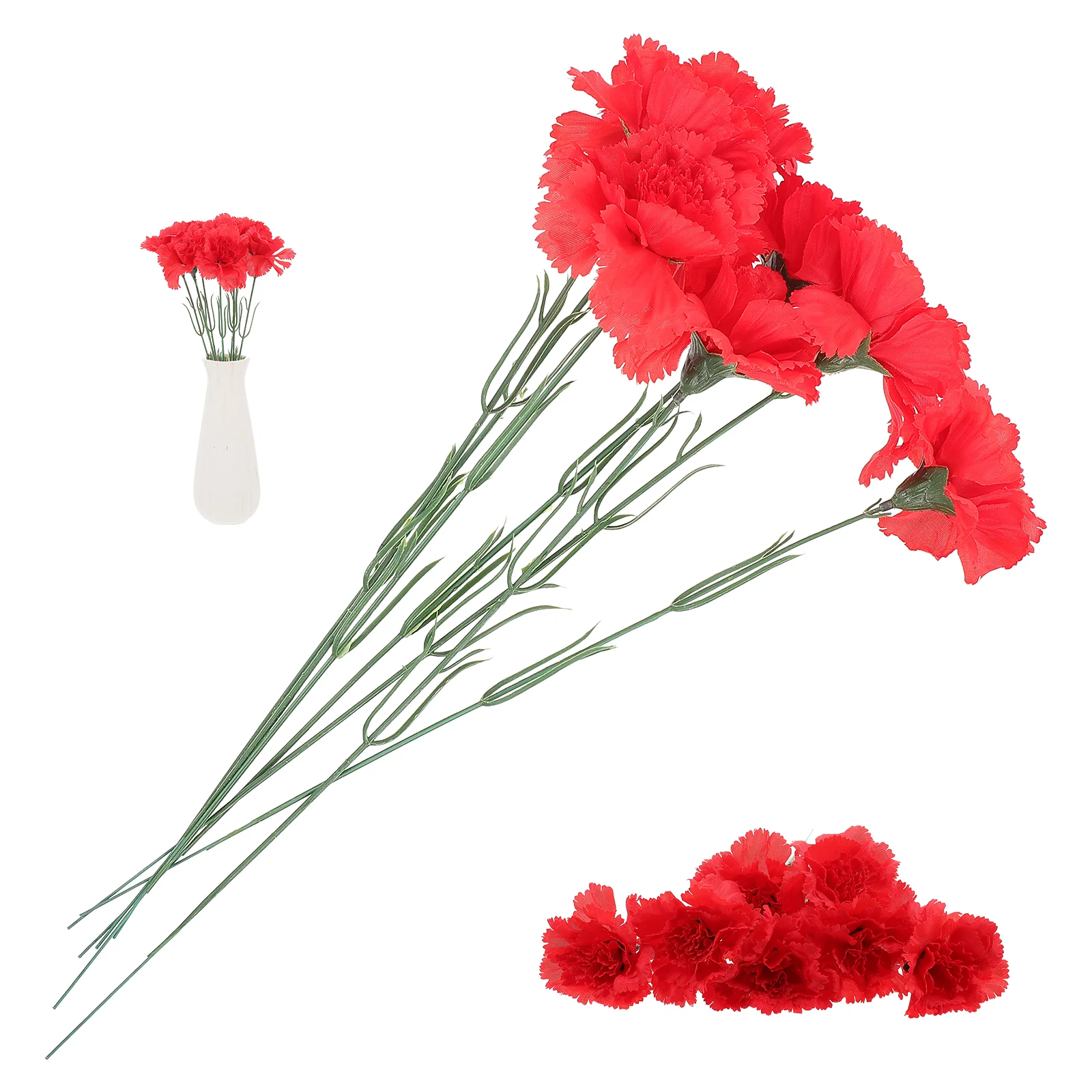 7 Branches Indoor_plants Artificial Flowers Bouquet Faux Carnations Bouquets Houseplant Decoration for Home Fake