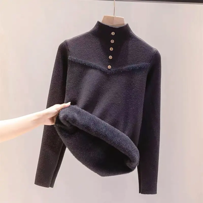 Warm & Flattering. A Snug, Figure-Flattering Fleece-Lined Sweater. Chic Winter Essential.