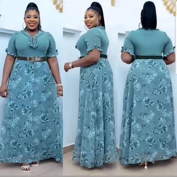 Vestidos africanos de fiesta de boda Dubai Turquía Kaftan Hijab Dashiki de talla grande elegante vestido de flores para mujer traje ropa de mujer