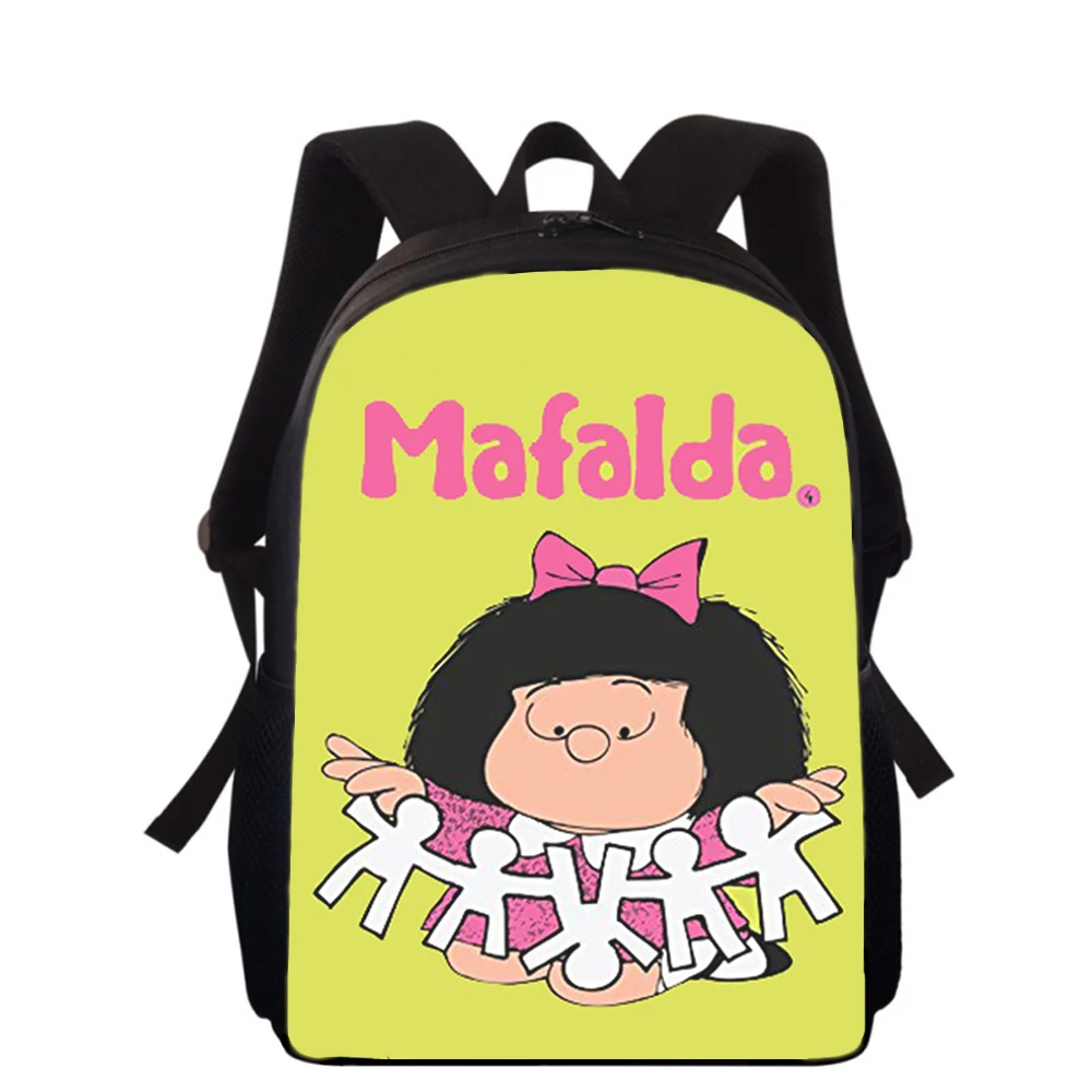 Cute cartoon Mafalda 15 "nadruk 3D plecak dla dzieci torby szkolne dla chłopców podstawowej dziewczyny plecak uczniowie torby na książki szkolne