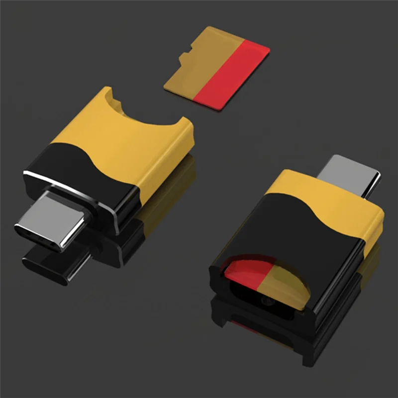 B68A Mini Type-C Card Reader Mobile OTG Card Reader  Card Slot Plug And Play Flash Drive TF Card Reader