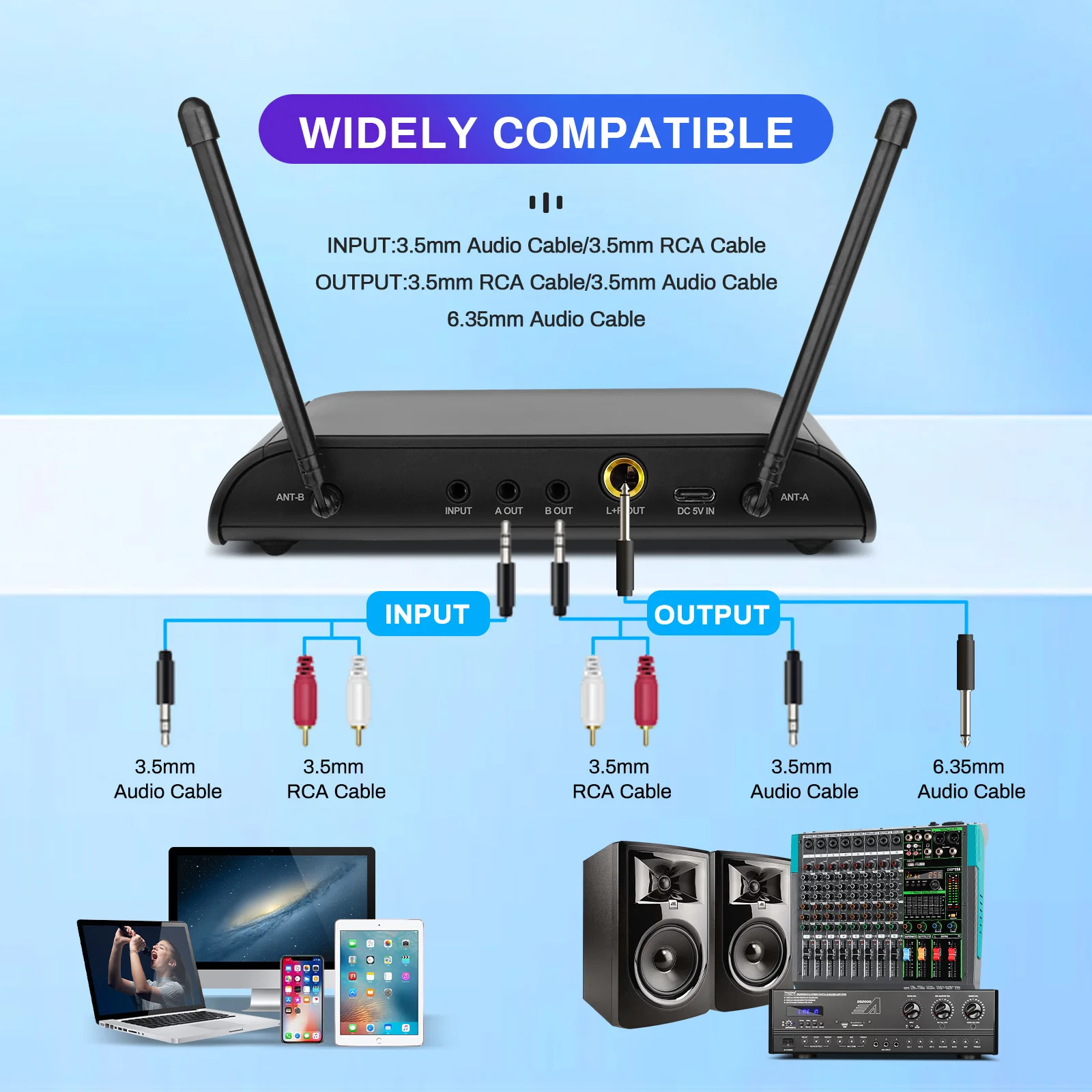 Biner DX7N Dual-Channel Dynamic Handheld Microphone Cardioid Polar Metal Plastic Construction for Karaoke Singers