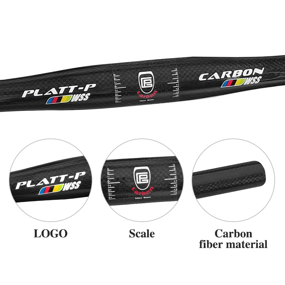 Full Carbon Fiber Bicycle Handlebar, 3K Glossy MTB Bike Parts, 31.8mm *  500mm, 520mm, 540mm, Bike Parts