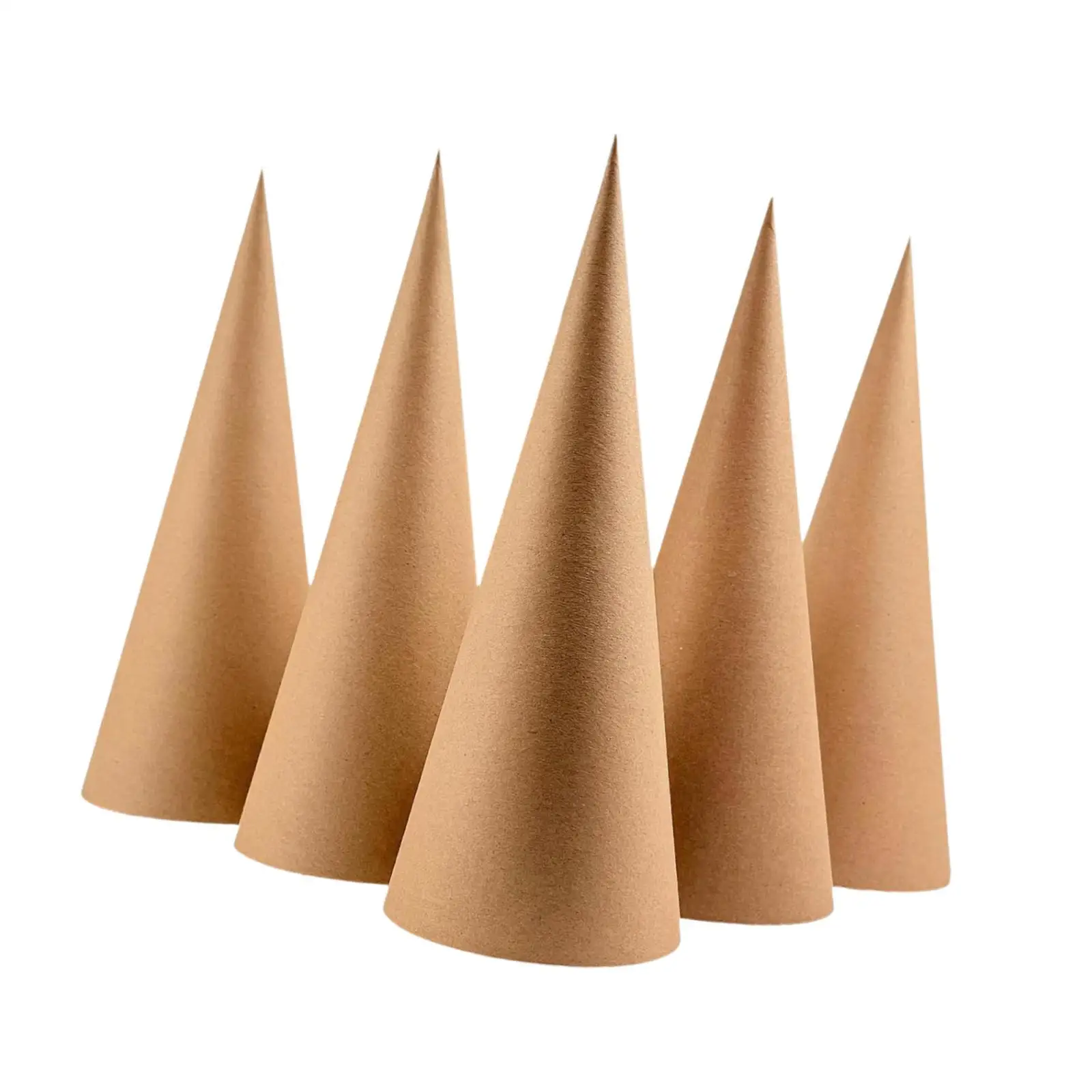 Xmas Topper Craft Cone Paper Taper Cones Open Bottom DIY Art Crafts Indoor Tree Decoration Set of 5