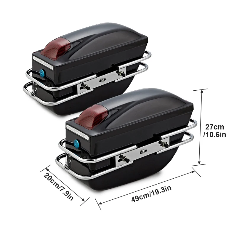 Universal Motorcycle Side Boxs Luggage Tank Tail Tool Bag Hard Case Saddle Bags Side Trunk For Honda/Yamaha/Suzuki