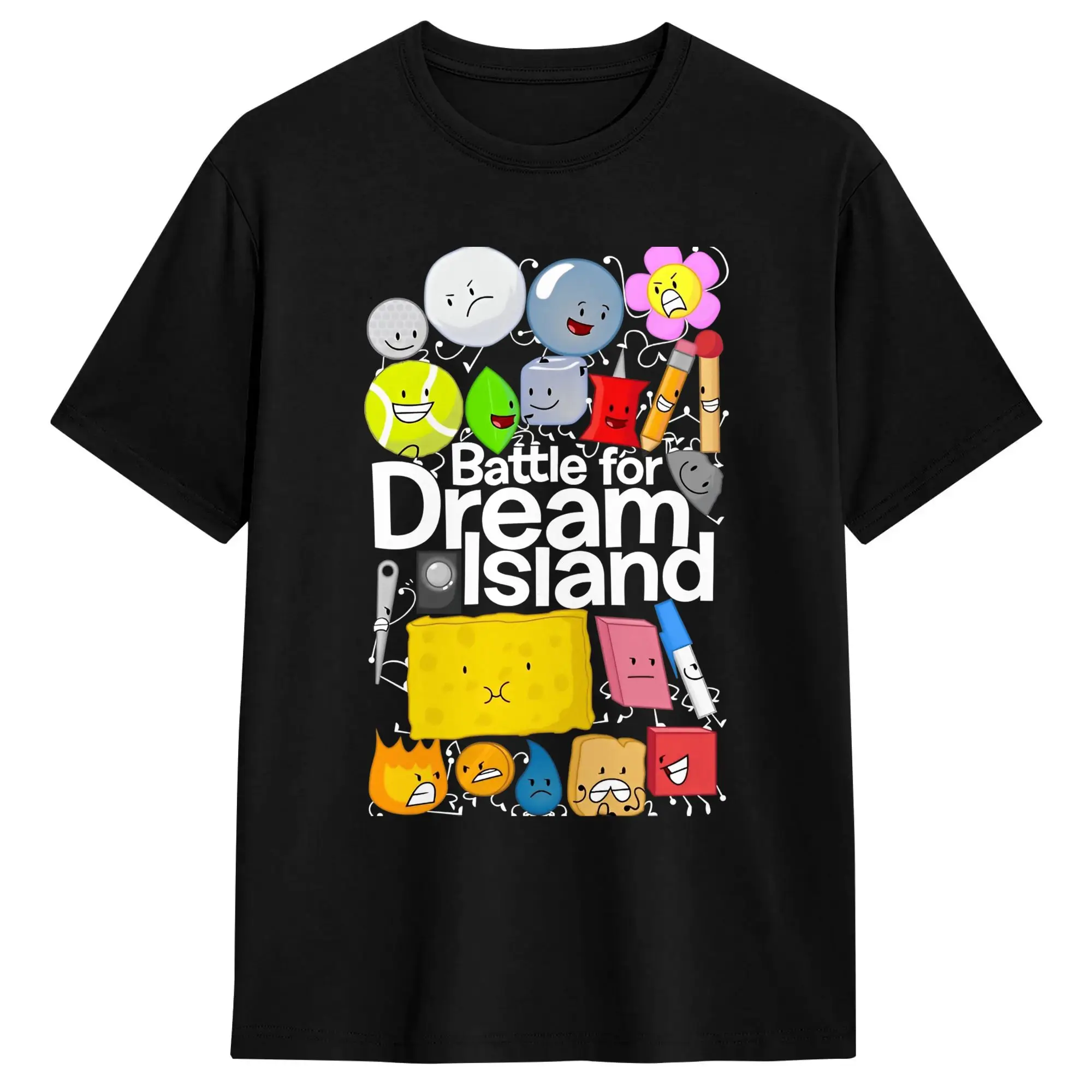 BFDI Battle for Dream Island T-Shirt Beach Harajuku T-Shirts Herren Baumwolle Atmungsaktiv 4XL 5XL 6XL Kurzarm Streetwear Tops – Detail 1