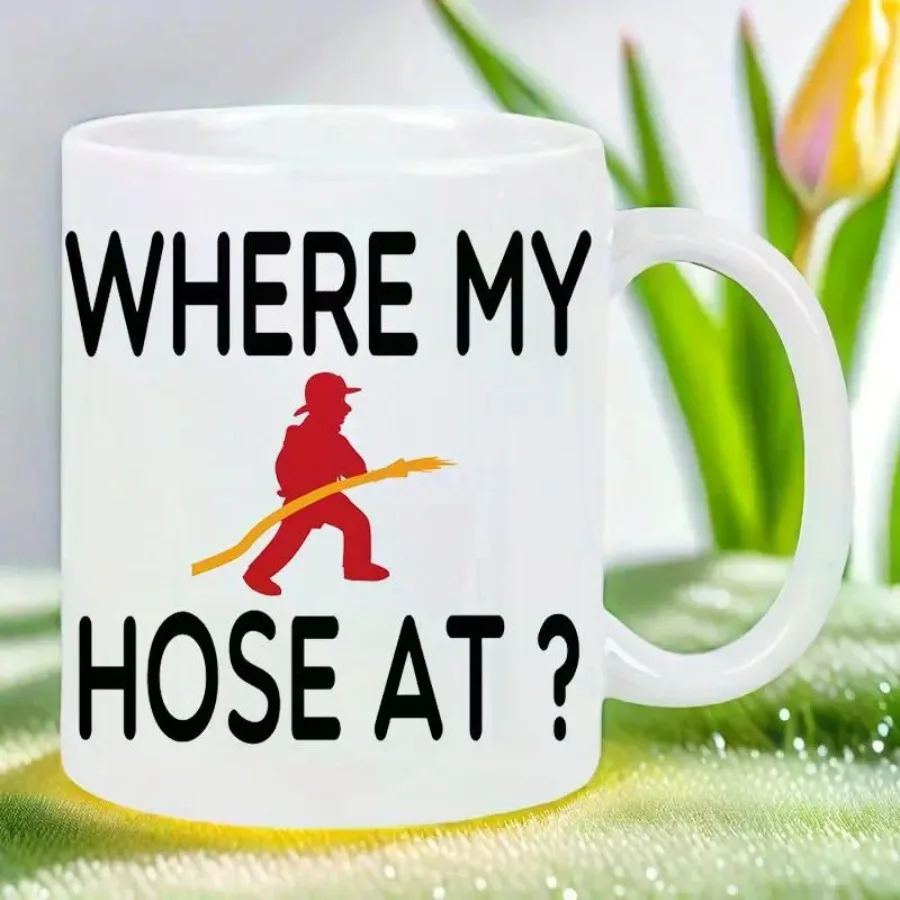 

WHERE MY HOSE AT 11 унций Керамическая кофейная кружка Многоразовая изолированная дорожная кружка для мытья рук Идеально подходит только для кофе
