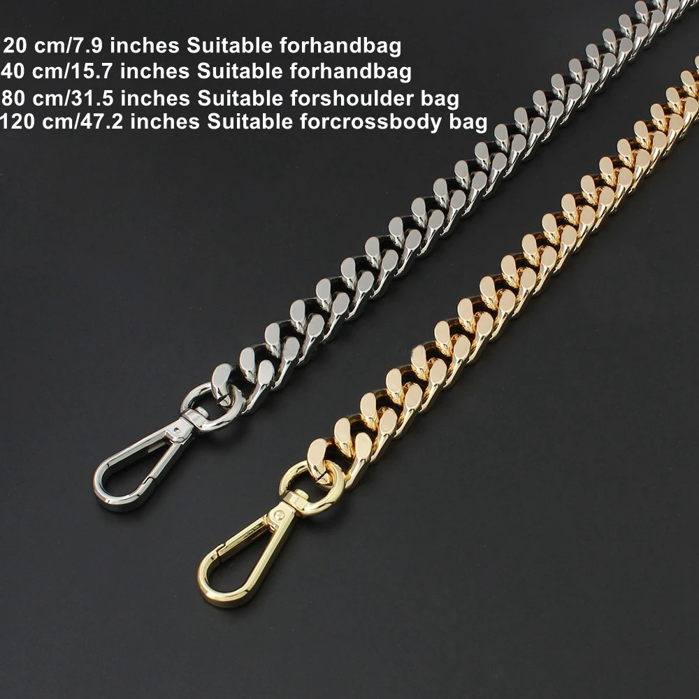 Luxury Aluminum Silver Gold Purse Chain Strap Handles Crossbody Purse Straps Shoulder Light Bag Chains Straps For Handbags Purse