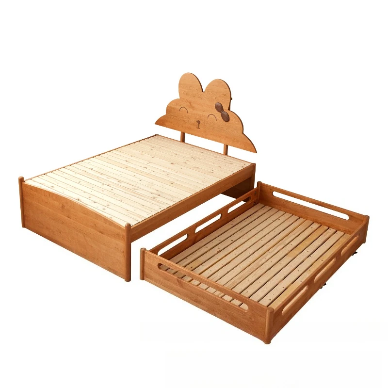 

Solid wood rabbit cherry wood bunk bed mother and child bed