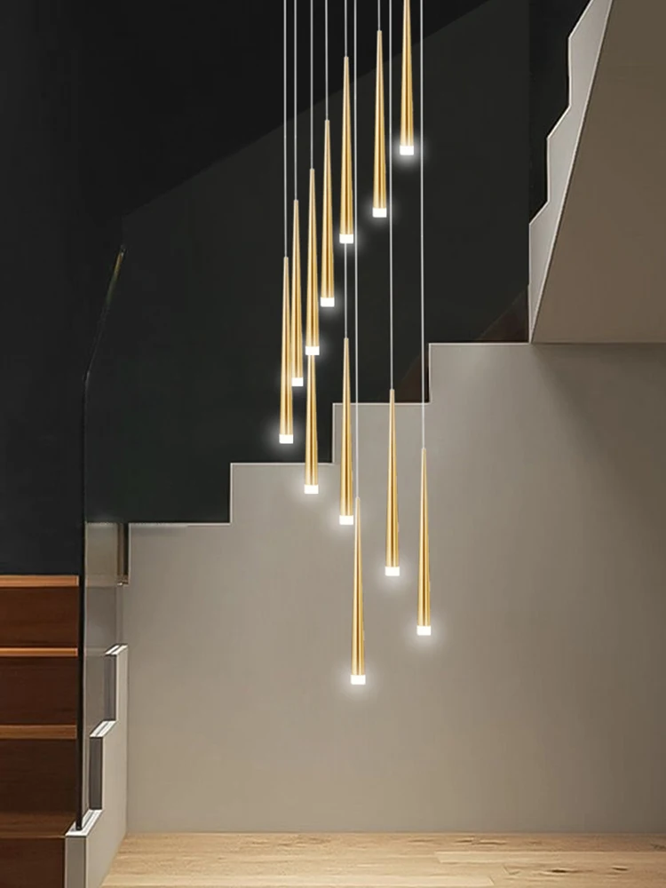 Imagem -05 - Villa Lustre para Escadaria Modern Led Lâmpada Pingente Suspenso Lâmpadas de Teto para Sala de Estar Loft Iluminação de Teto Lustre Lustre para Sala de Estar