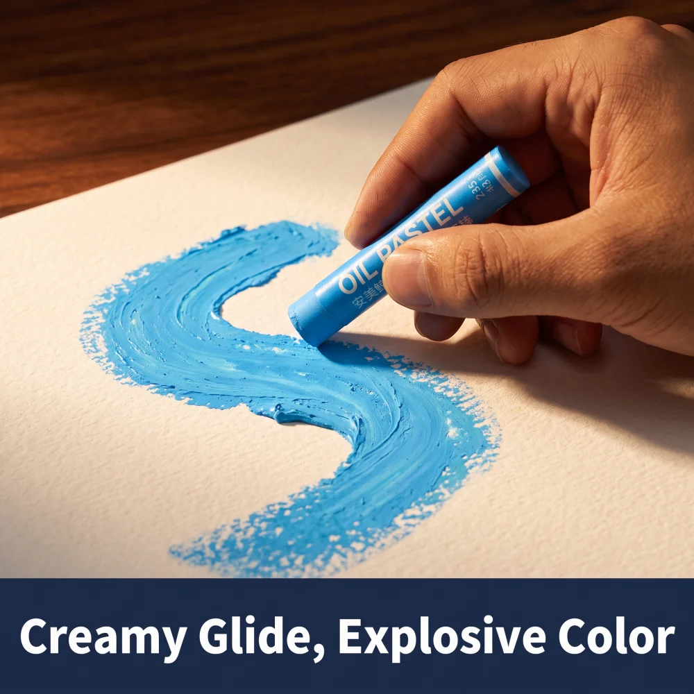12-48 Colors Professional Soft Oil Pastels, Heavy Pigment Artist Crayons for Painting, Blending & Layering Art Supplies