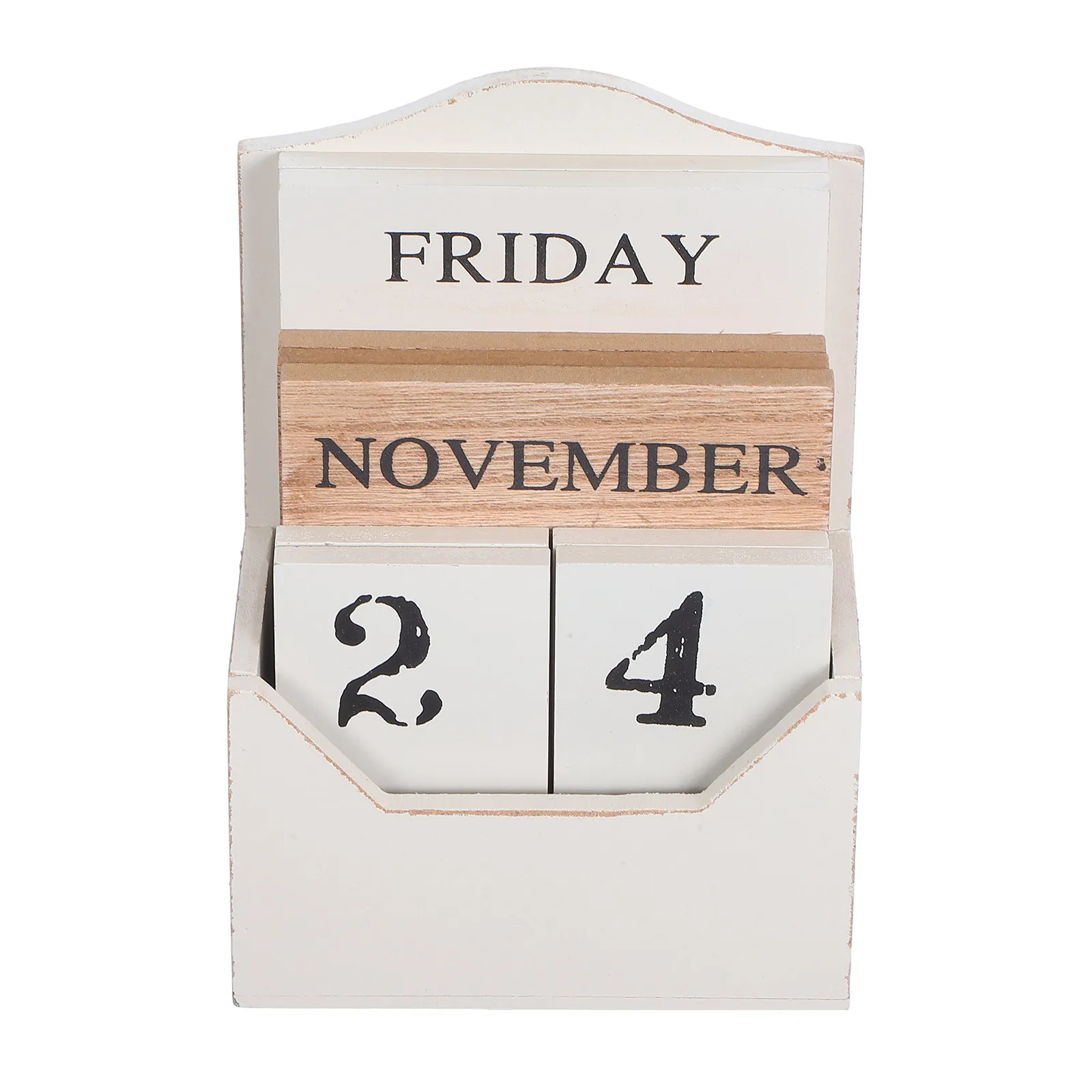 

Vintage Wood Perpetual Calendar Retro Block Manual Date Display Desk Table Decorative Home Office Solid Wood Block Calendar