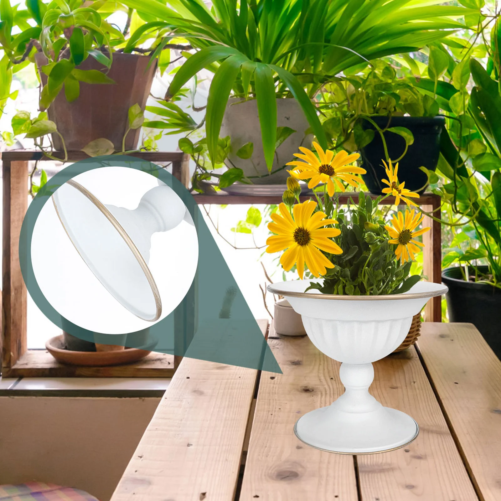 

1Pcs Desktop Flowerpot Decorative Iron Vase Home Garden Planter Stylish Modern Flower Holder for Living Room Bedroom Decoration