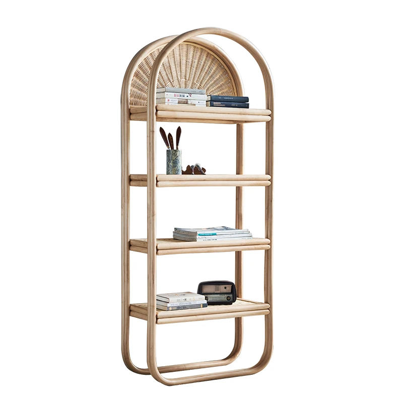 Instagram Vine Weaving Floor to Floor Shelving Minimalist Display Cabinet Multi layered Storage Bookshelf