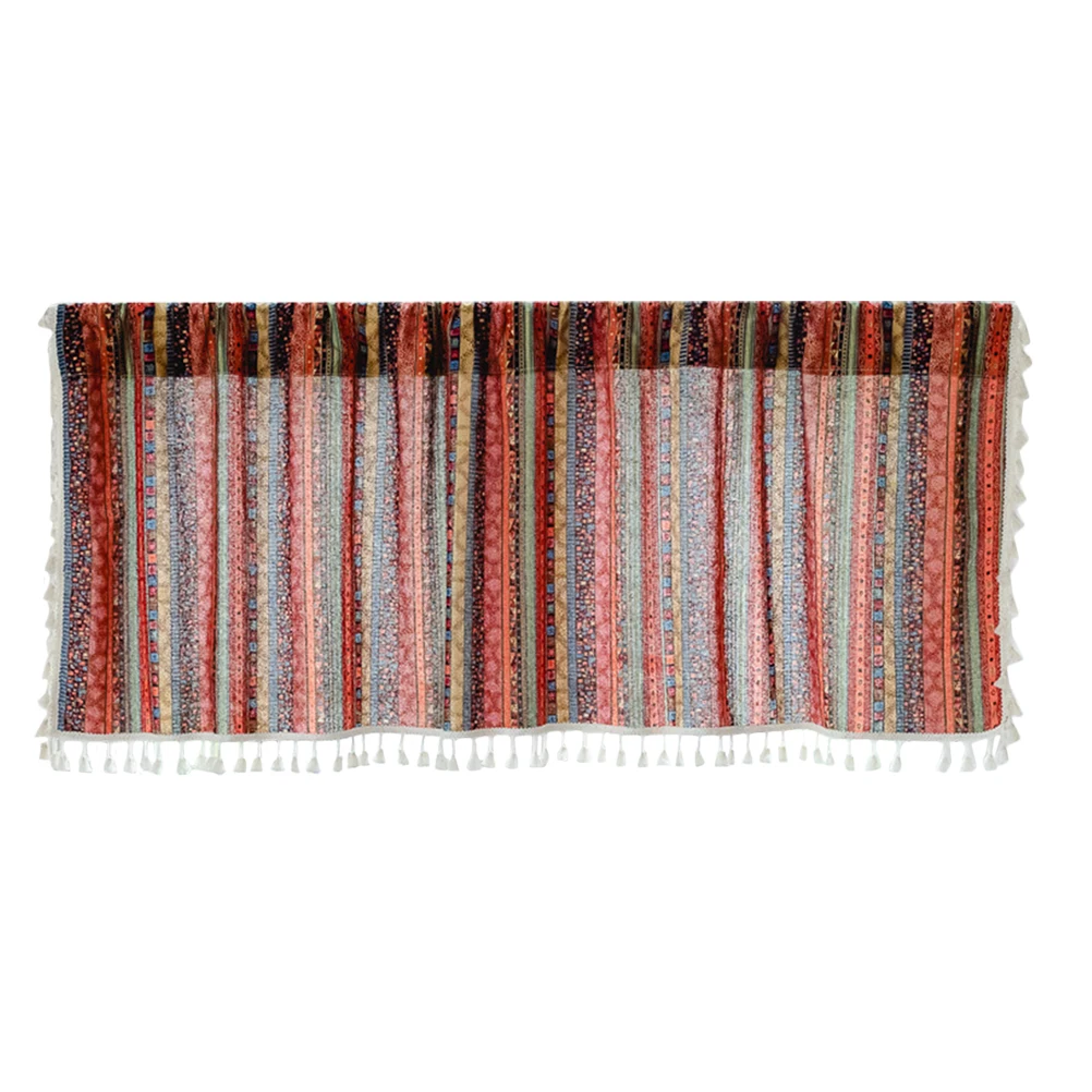 

Bohemian Tassel Short Half Kitchen Curtains Cotton Decor Baby Room Living Romantic Feel Housewarming Gift Premium