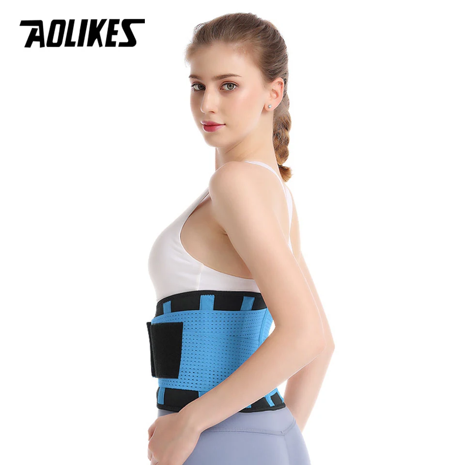 AOLIKES Men And Women Waist Trimmer Belt Lumbar Back Support Gym Fitness Weightlifting Belt Adjustable Abdominal Waist Trainer