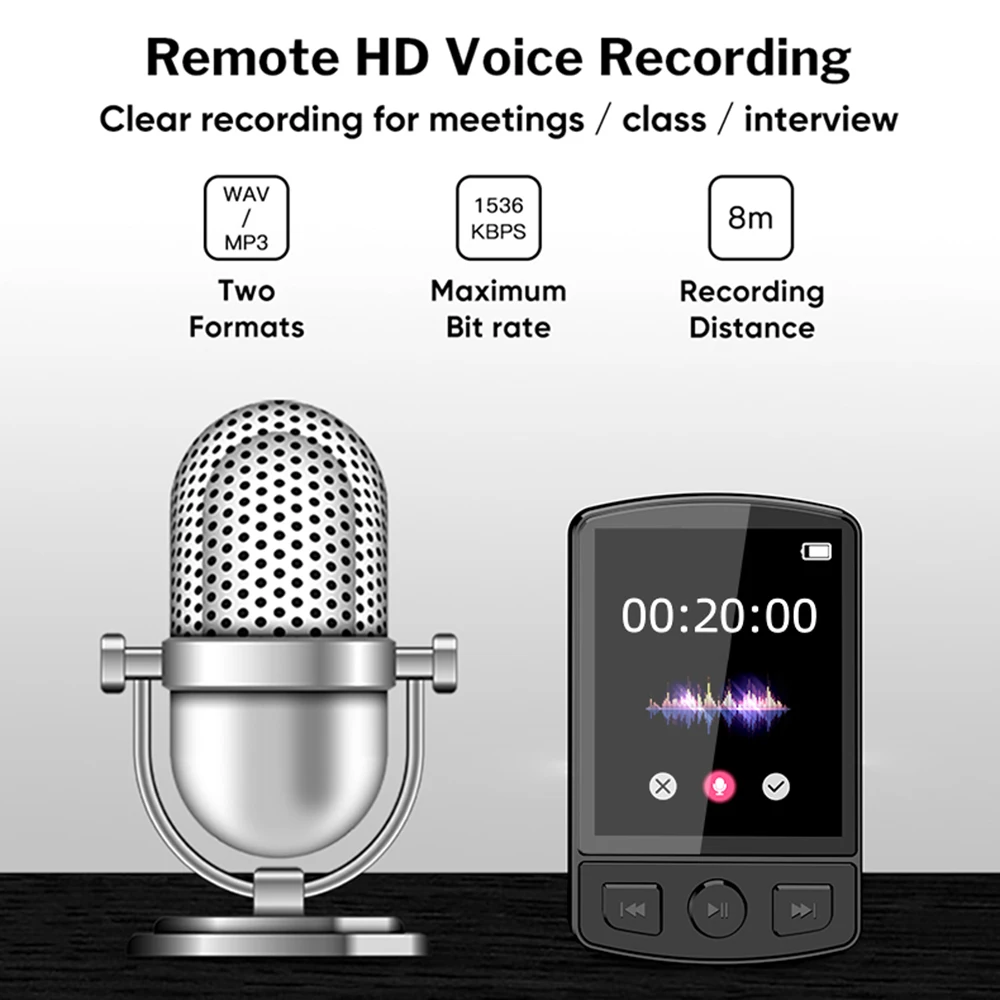 2,4 Zoll MP3-Player unterstützt Bluetooth MP4-Player Eingebauter Lautsprecher Touchscreen HiFi-Musik-Player mit E-Book/FM/Radio/Video