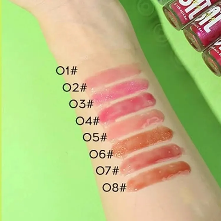 ملمع شفاه بالتنقيط من زيت الدهون يرطب عميق للشفاه يشبه المرآة غير لزج ملمع شفاه كوري أنيق مكياج أحمر شفاه