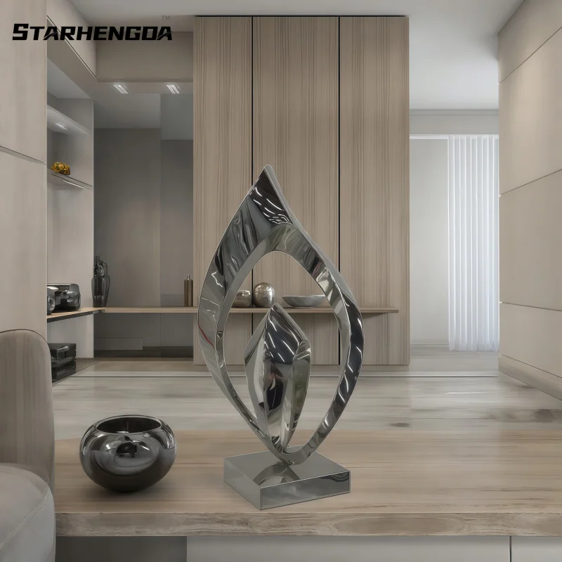 

Modern soft furnishings, stainless steel home furnishings, sales office, abstract art sculpture ornaments