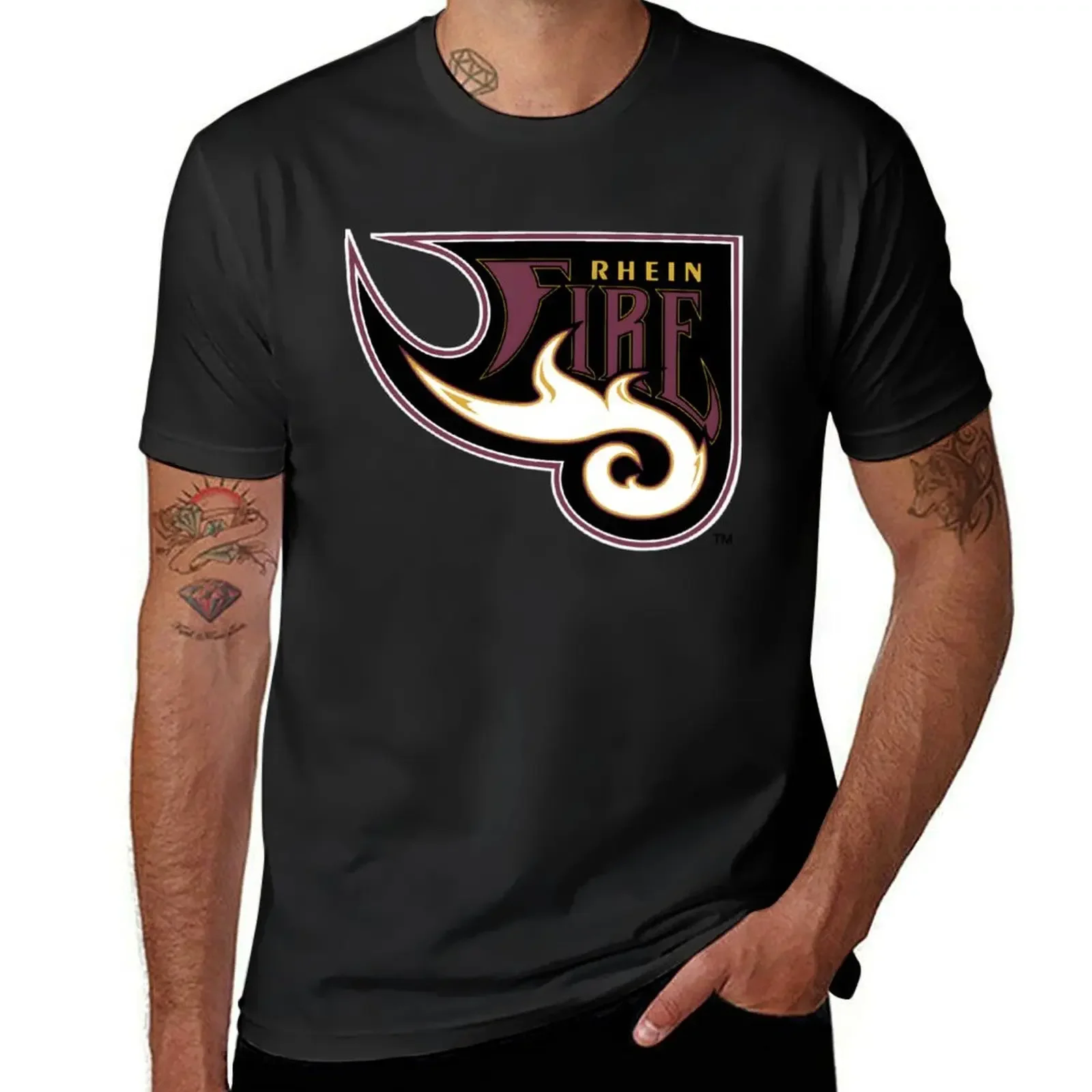 Rhein Fire Vintage Logo T-Shirt shirts graphic hippie clothes blacks vintage graphic tee anime shirts men