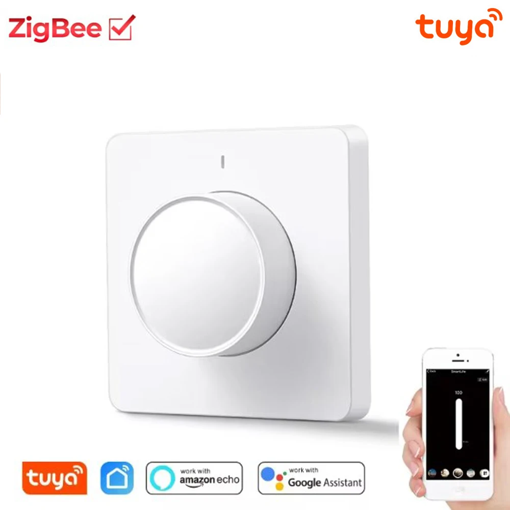 Tuya Smart WiFi ZigBee الروتاري ضوء باهتة التبديل الحياة الذكية/Tuya APP التحكم عن بعد يعمل مع مساعد صوت Alexa Google