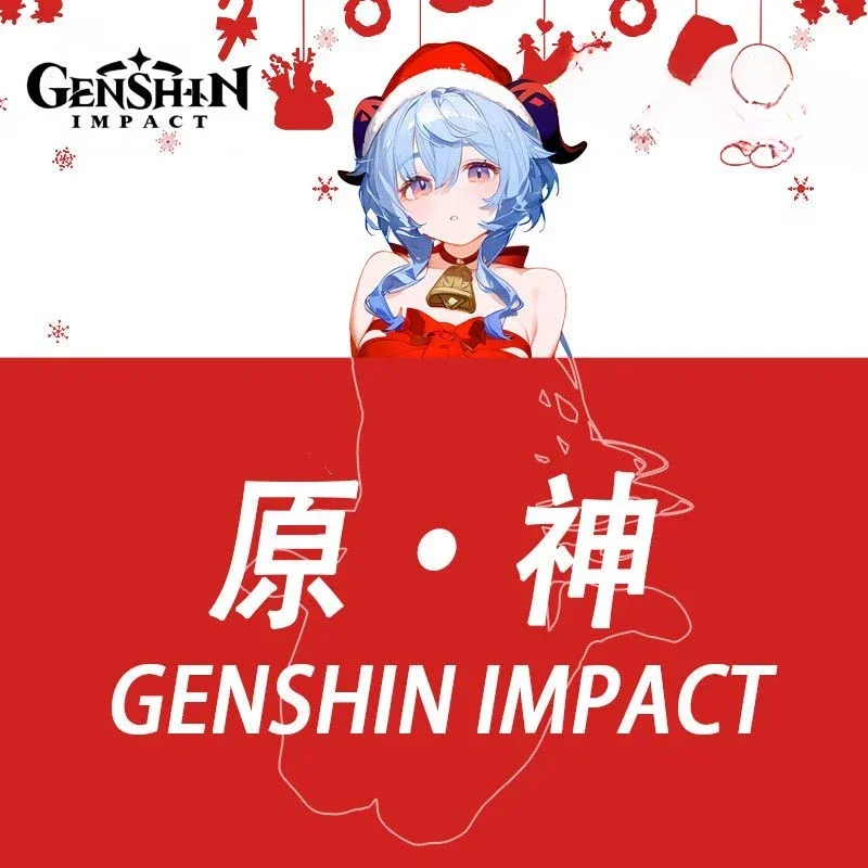 Genshin Impact Acrylique Stand Figure, Furina Hu Tao Anime, Périphérique, Créatif, Série Noël, Double Face, Ornement de bureau