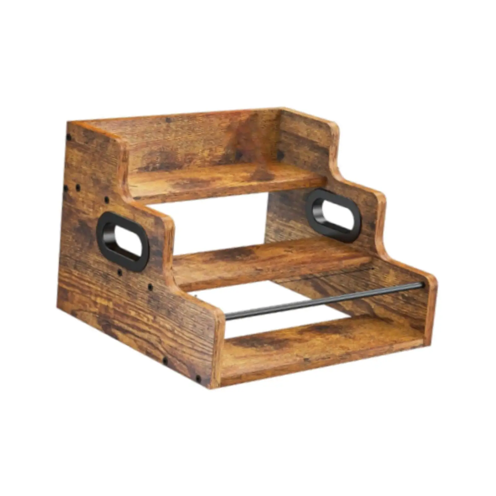 Wine Rack Wooden 3 Tiered Storage Shelves Coffee Syrup Organizer Shelf Stand for Pantry Coffee Bar Home Countertop Cabinet