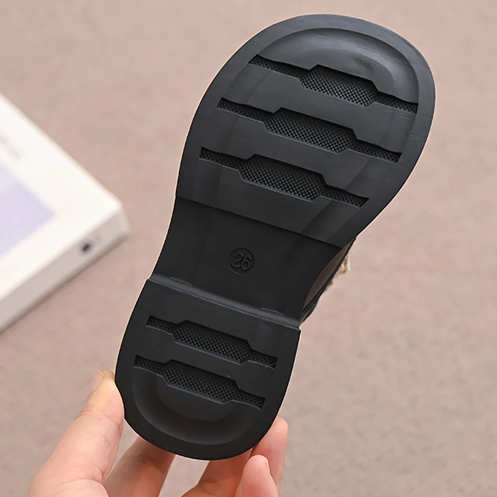 أحذية الشتاء الكورية نمط للأطفال بولي Leather الجلود مقاوم للماء أحذية الثلوج للأطفال كعب منخفض أنيقة سيدة الفتاة أحذية قطنية مبطنة #6