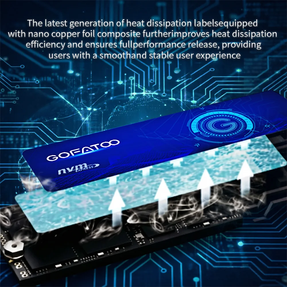 GOFATOO M.2 NVMe PCIe 4.0 x4 SSD 7000MB/s 2280 Internal Solid State Drive 512GB 1TB 2TB Fast Storage PC Laptop Gaming Storage view 4