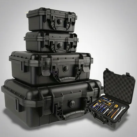 1pc Waterproof Hard Carry Case Bag Tool Case With Pre-cut Sponge Storage Box Safety Protector Organizer Hardware Toolbox