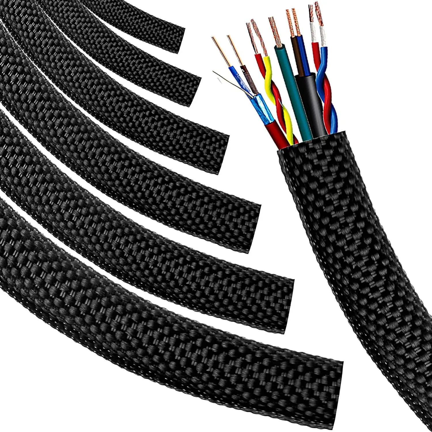 1-10M Black PET Wire Cable Insulated Braid Sleeving Tight Protection Expand Cable Sleeve Wire Gland Car Wire Protection Cover