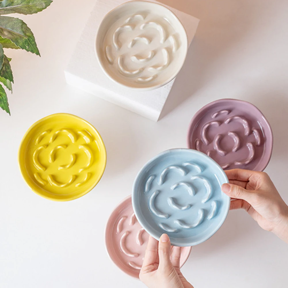 

Высококачественная керамическая миска для медленного кормления с гладкой глазурью для легкой очистки – подарок для любителей кошек и собак